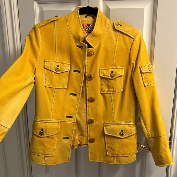 Tory Burch yellow leather jacket - Picture 4 of 4
